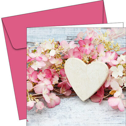 Greeting card - 6594 - Wooden heart