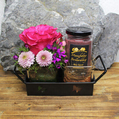 Organic Raspberry Mustard with Arrangement of your choice
