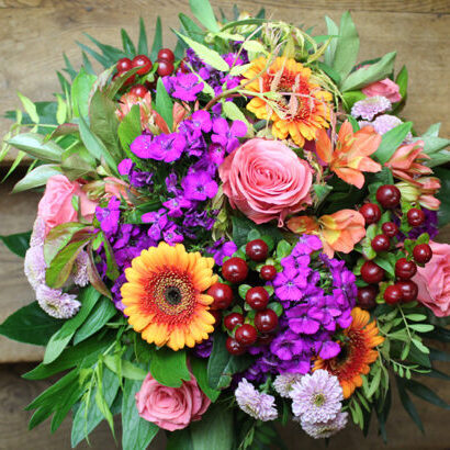  Bouquet with Orange/Pink Flowers
