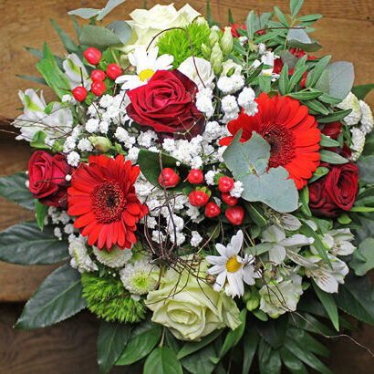 Bouquet with red/white flowers large