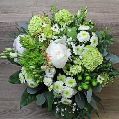 Early summer bouquet of white flowers